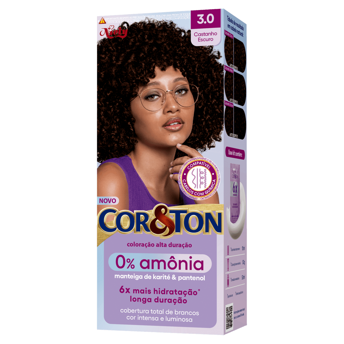 Tintura Cor Ton 0% Amonia 3.0 Castanho Escuro