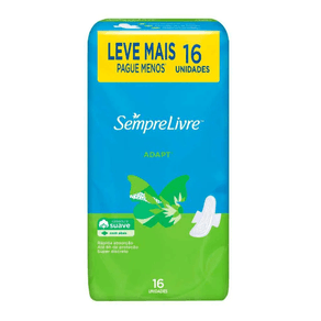 Absorvente Sempre Livre Adapt Suave Com Abas 16 Unidades