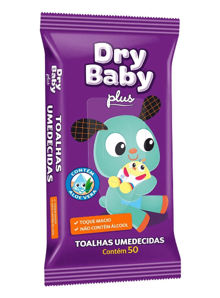 Lenços Umedecidos Dry Baby Plus 50 Unidades