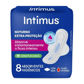 Absorvente Intimus Gel Noturno Seca Com Abas 8 Unidades