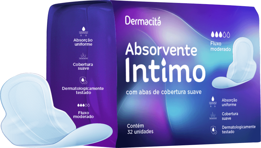 Absorvente Íntimo Dermacitá Suave Com Abas 32 Unidades