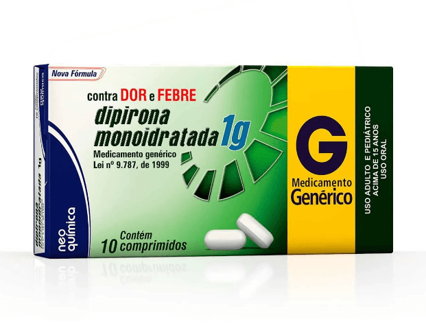 Dipirona Monoidratada 1g 10 Comprimidos Neo Química