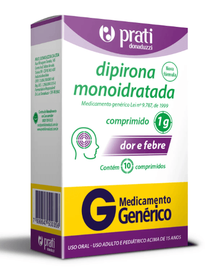 Dipirona Sódica 1g 10 Comprimidos Prati