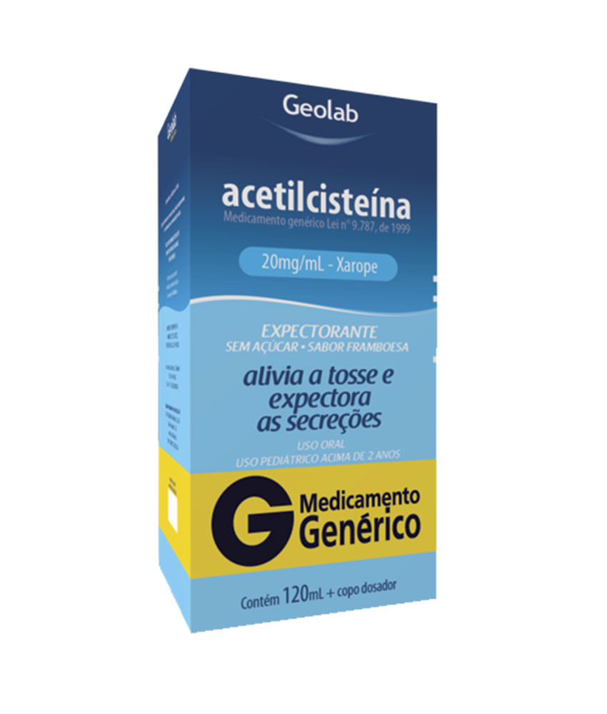 Acetilcisteína 20mg/ml Infantil Xarope 120ml Geolab