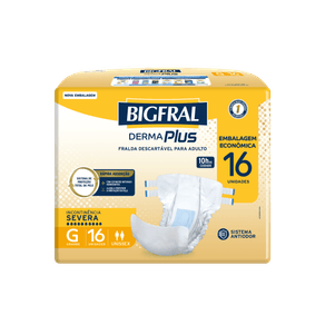 Fralda Geriátrica Bigfral Derma Plus G 16 Unidades