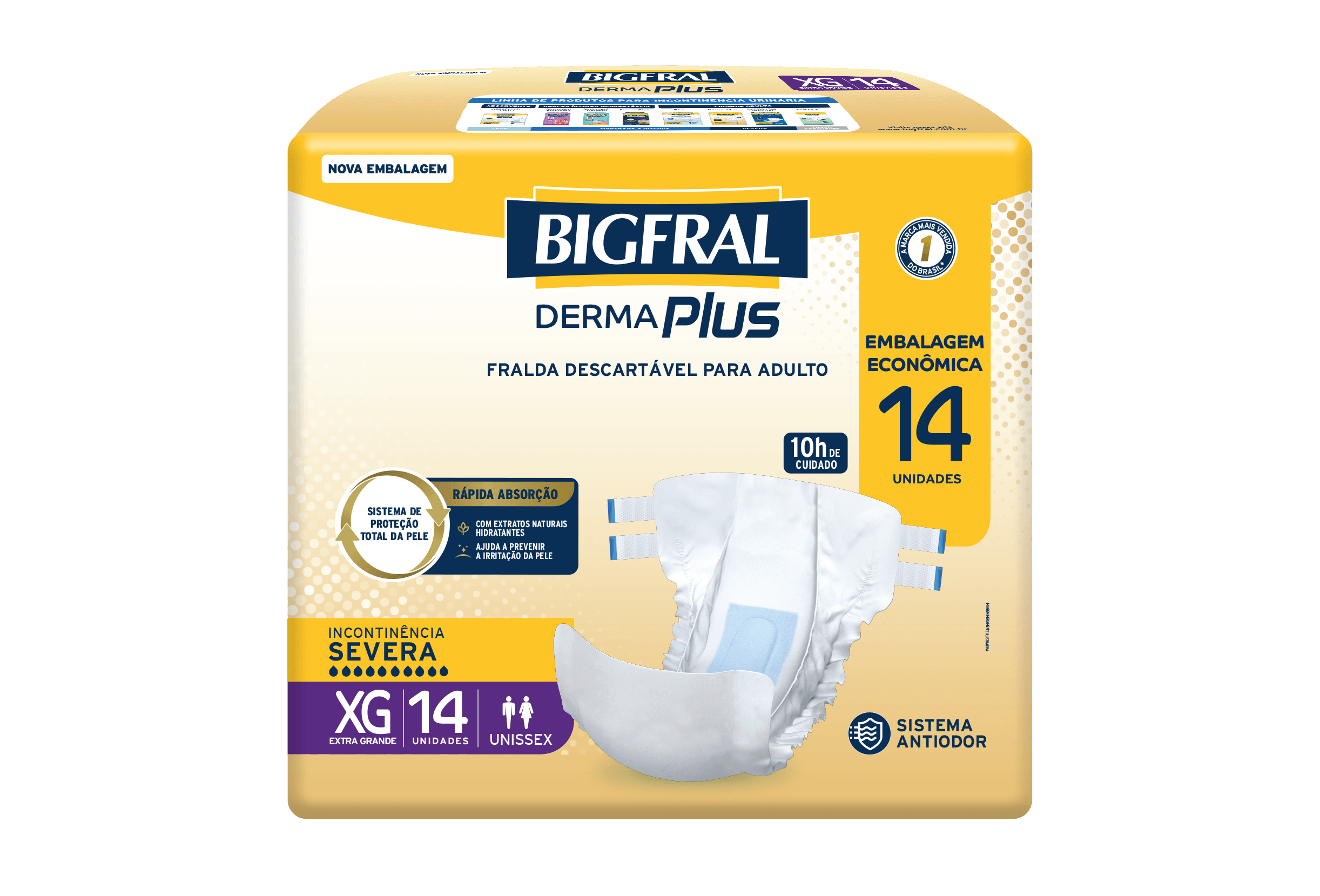 Fralda Geriátrica Bigfral Derma Plus Economica Xg 14 Unidades