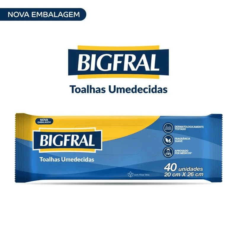 Lenços Umedecidos Bigfral 40 Unidades