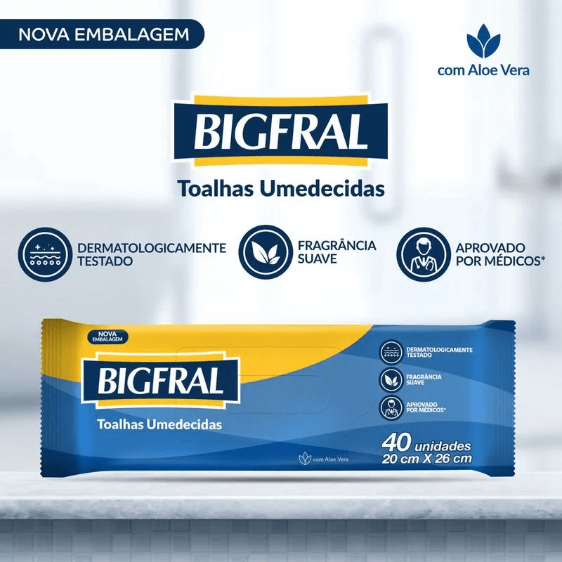Lenços Umedecidos Bigfral 40 Unidades - Imagem 2