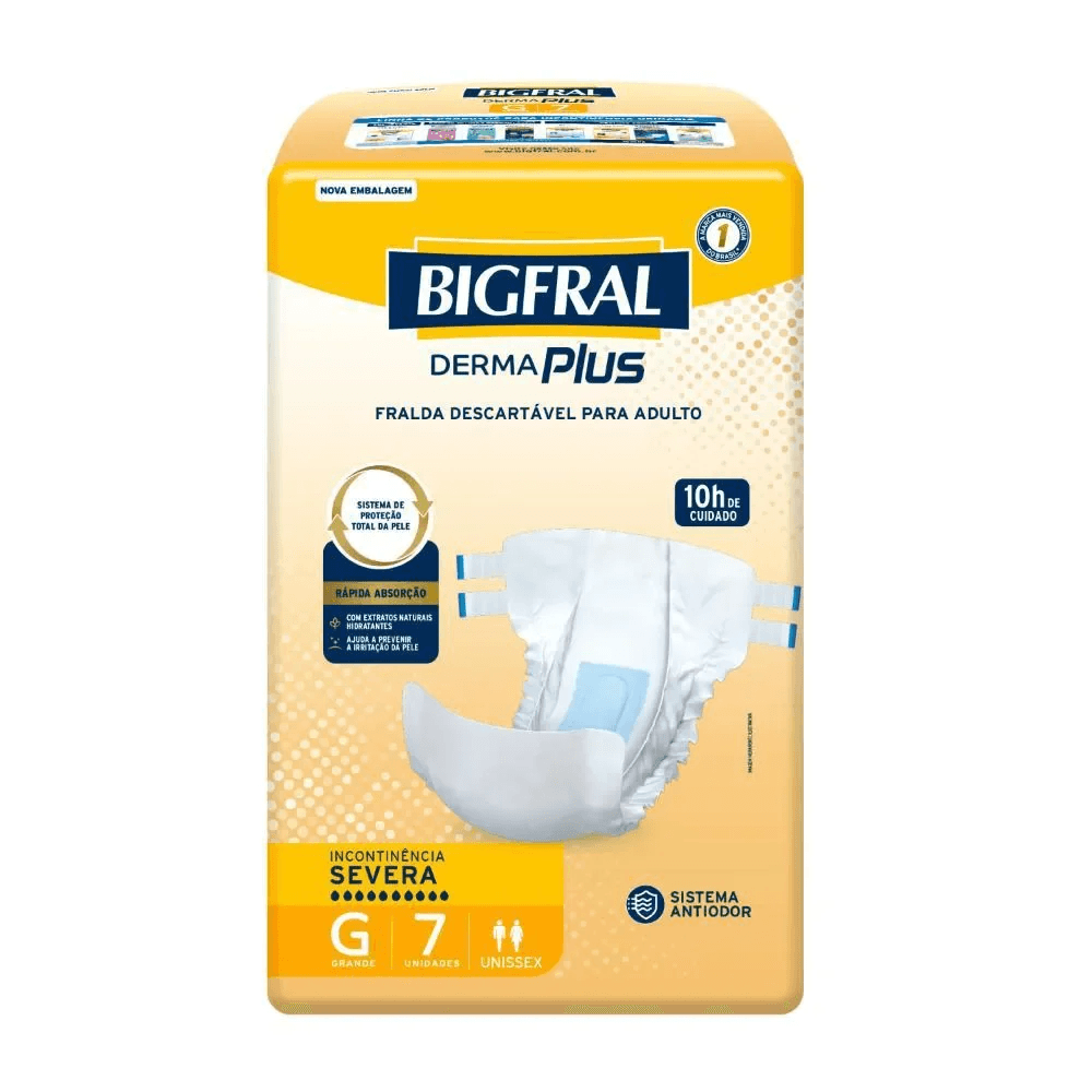 Fralda Geriátrica Bigfral Derma Plus G 7 Unidades