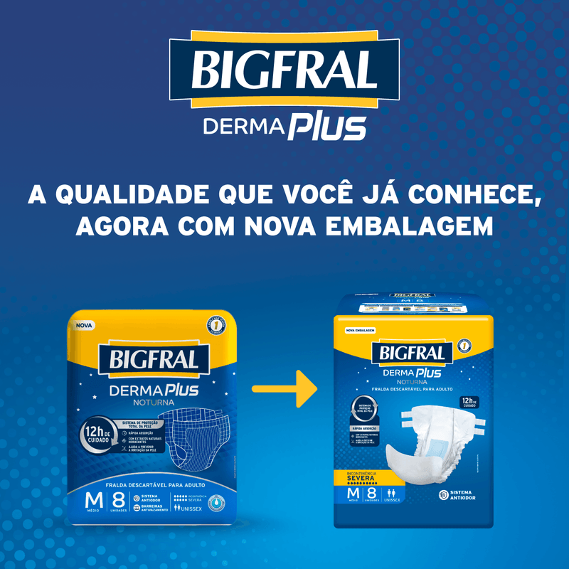 Fralda Geriátrica Bigfral Noturna M 8 Unidades - Imagem 3
