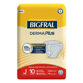 Fralda Geriátrica Bigfral Derma Plus Juvenil 10 Unidades preço