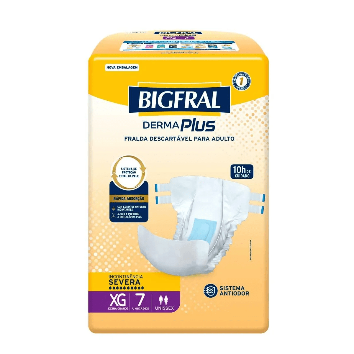 Fralda Geriátrica Bigfral Derma Plus Xg 7 Unidades