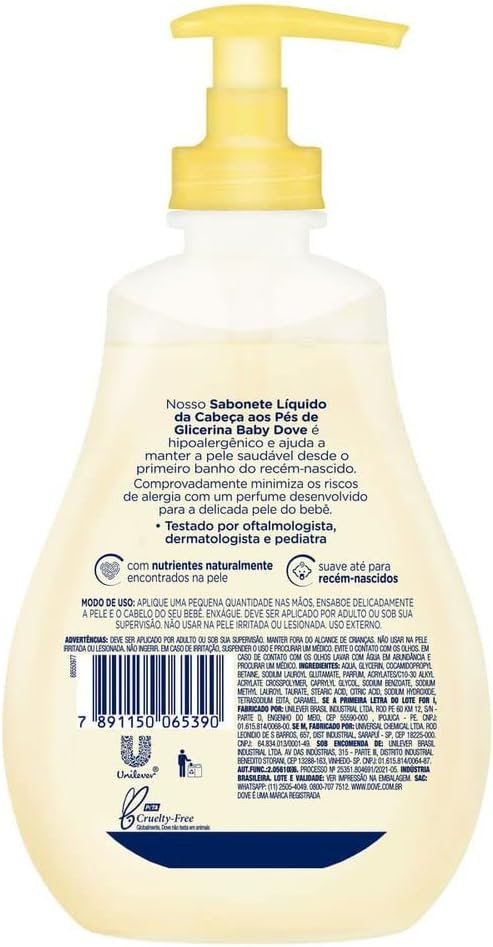 Sabonete Liquido Infantil Dove Hidratacao Glicerinada 400ml - Imagem 2