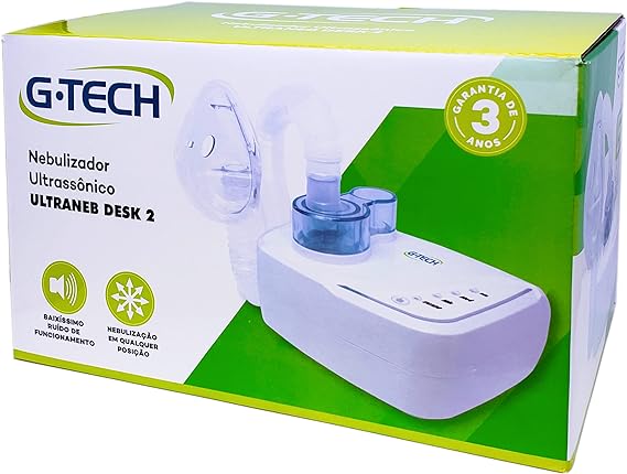 Inalador E Nebulizador G-tech Ultrassônico Ultraneb Desk 2 Branco Bivolt Unidade