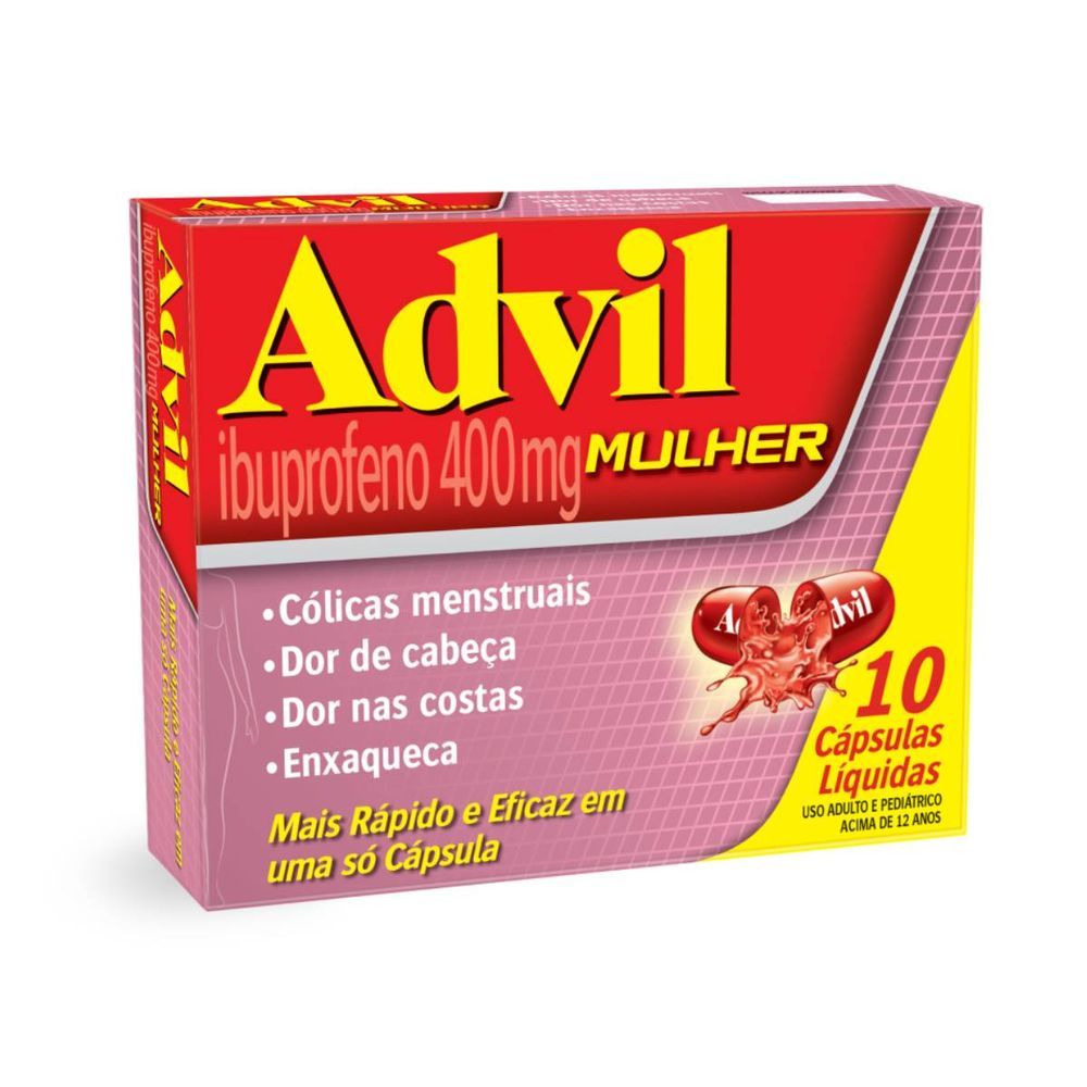Advil Mulher 400mg 10 Cápsulas Moles