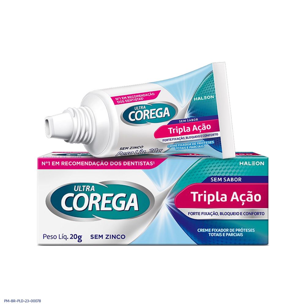 Fixador De Dentadura Ultra Corega Creme Sem Sabor 19g