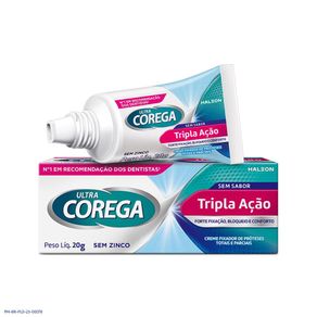 Fixador De Dentadura Ultra Corega Creme Sem Sabor 19G
