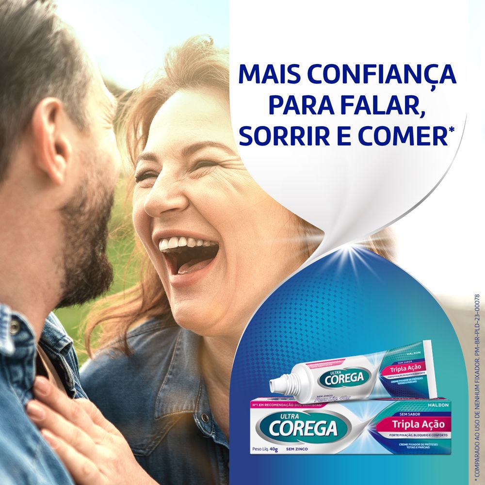 Fixador De Dentadura Ultra Corega Creme Sem Sabor 19g - Imagem 2