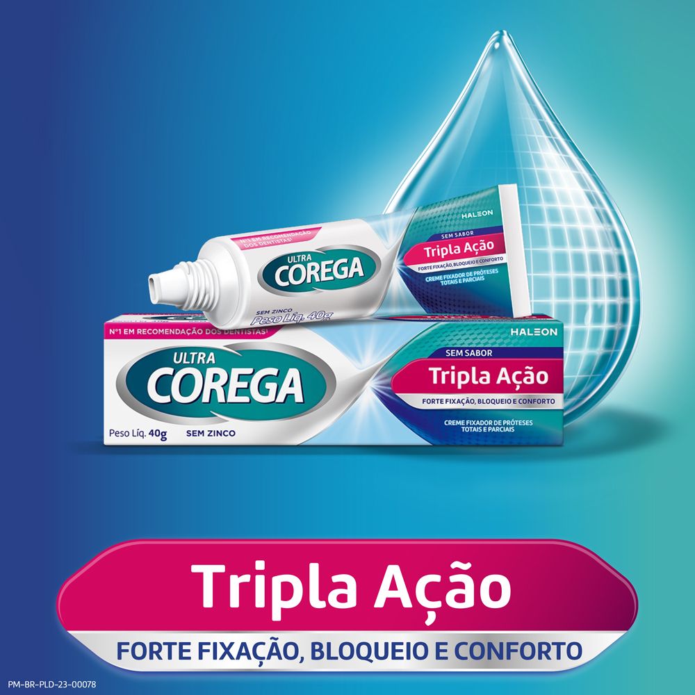 Fixador De Dentadura Ultra Corega Creme Sem Sabor 19g - Imagem 3