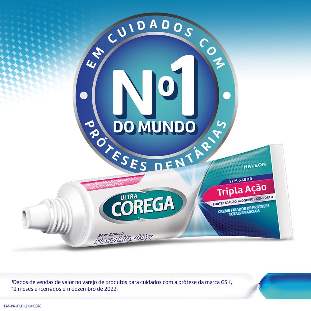 Fixador De Dentadura Ultra Corega Creme Sem Sabor 19g - Imagem 5