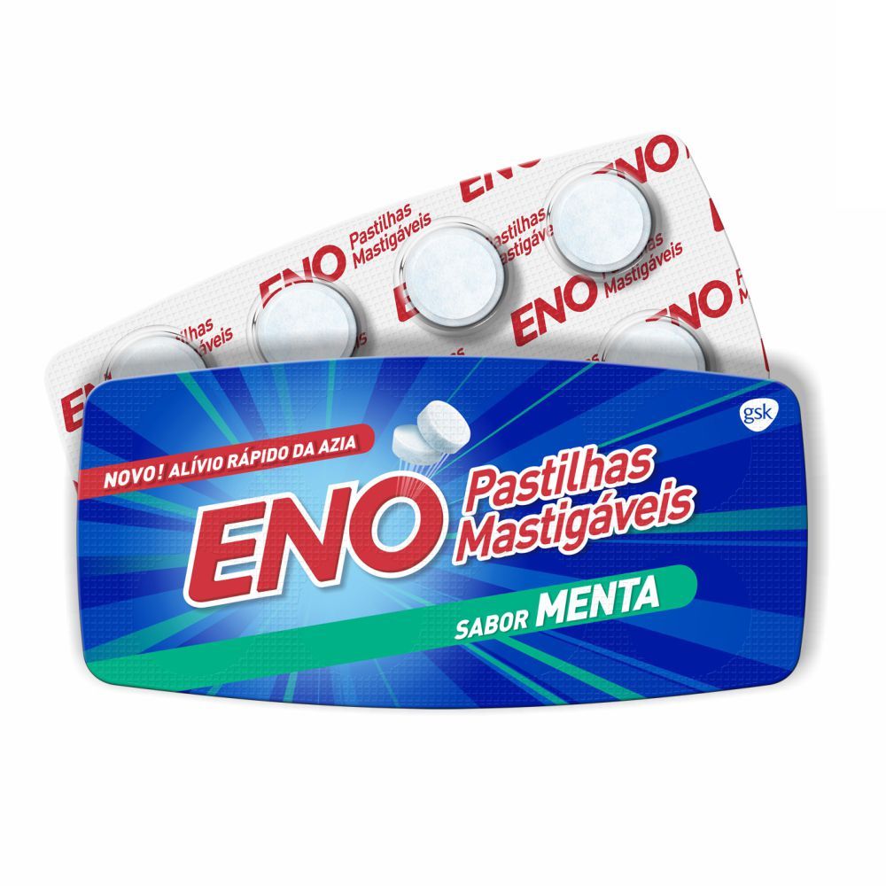 Eno Tabs Menta 750mg 8 Pastilhas Mastigáveis