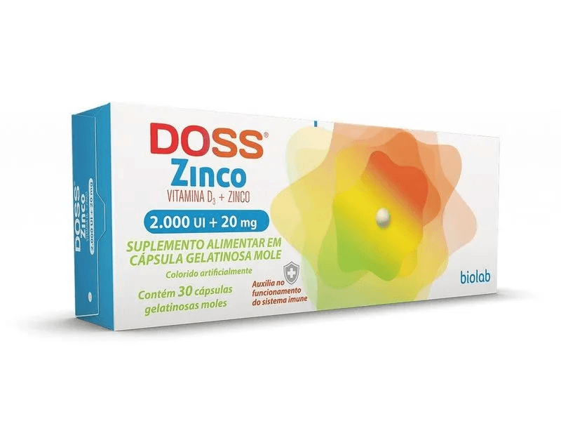 Doss Zinco 2000ui/20mg 30 Cápsulas