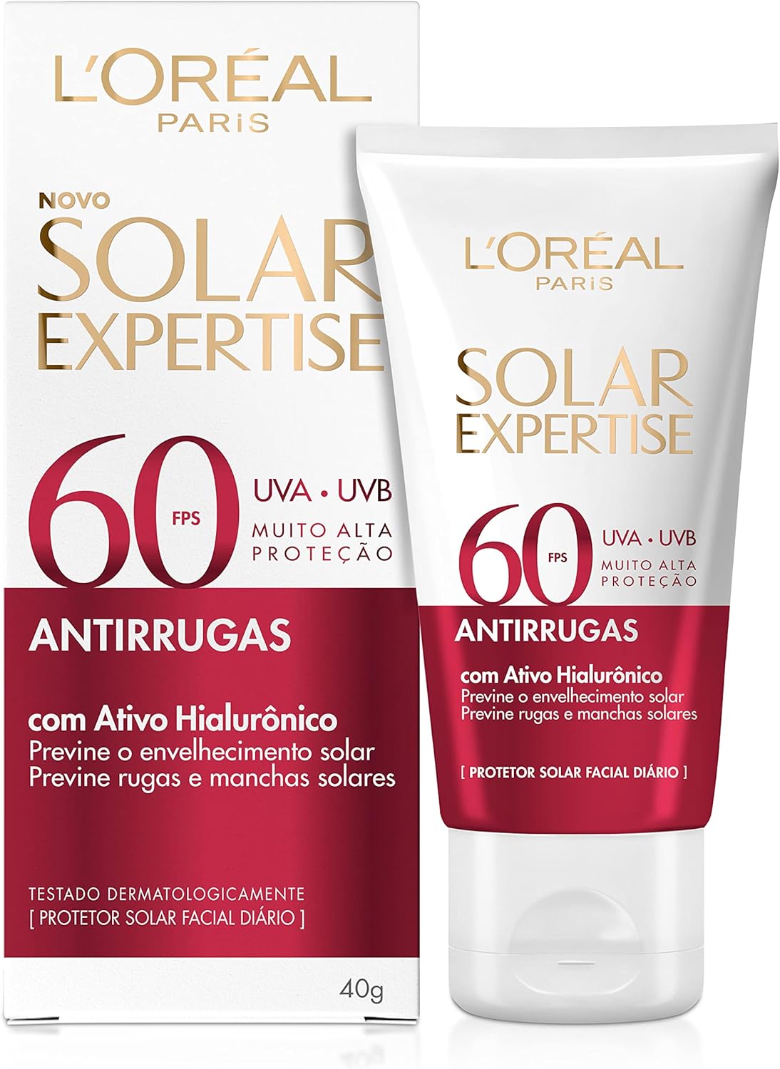 Protetor Solar Facial Loréal Solar Expertise Antirrugas Sem Cor Fps60 40g