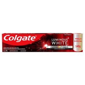 Creme Dental Colgate Carvão Ativado Luminous White 140G