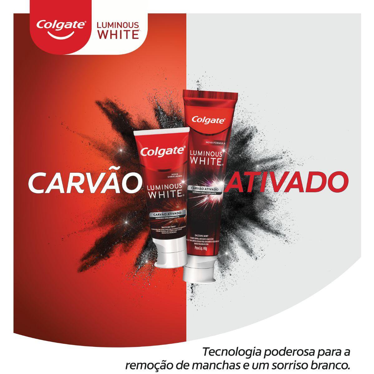 Creme Dental Colgate Luminous White Carvão Ativado 70g - Imagem 8