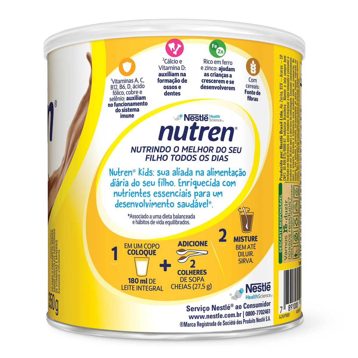 Complemento Alimentar Nutren Kids Chocolate 350g - Imagem 2