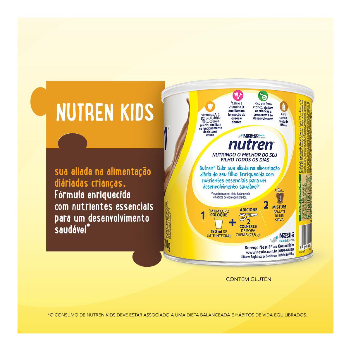 Complemento Alimentar Nutren Kids Chocolate 350g - Imagem 5