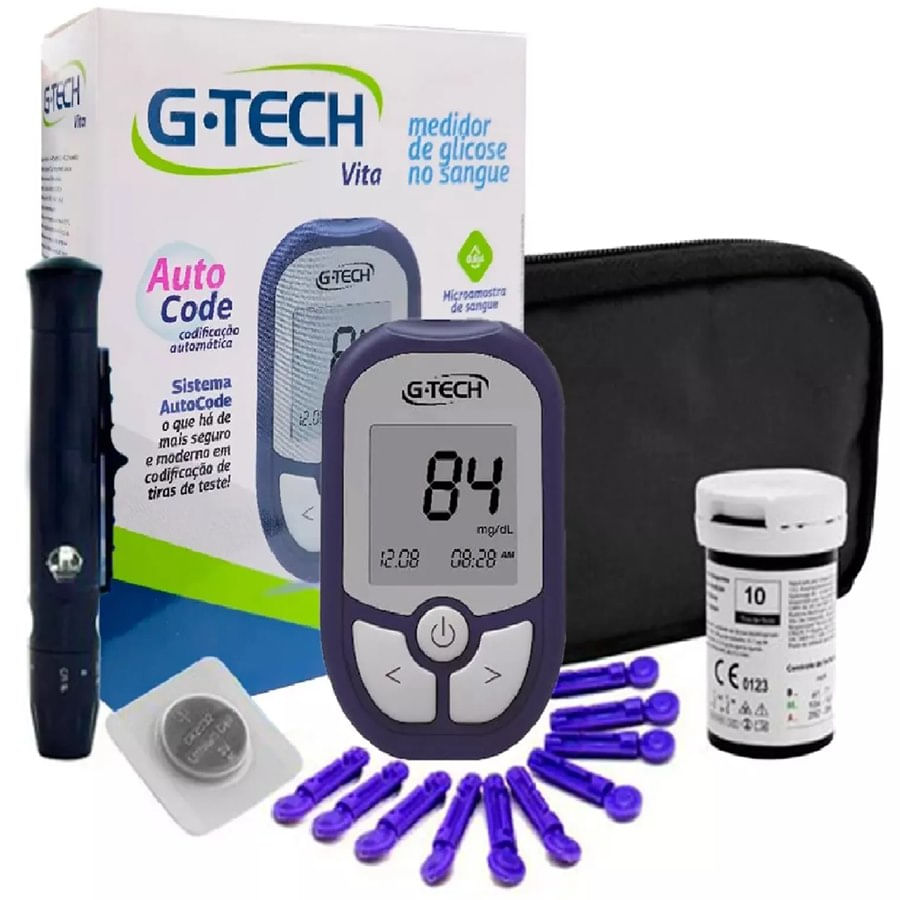 Kit Medidor De Glicemia G-tech Vita - Imagem 2