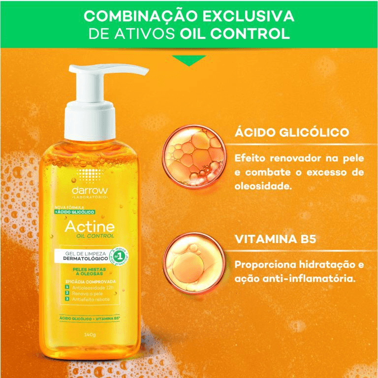 Refil Gel De Limpeza Facial Actine Oil Control 300g - Imagem 5