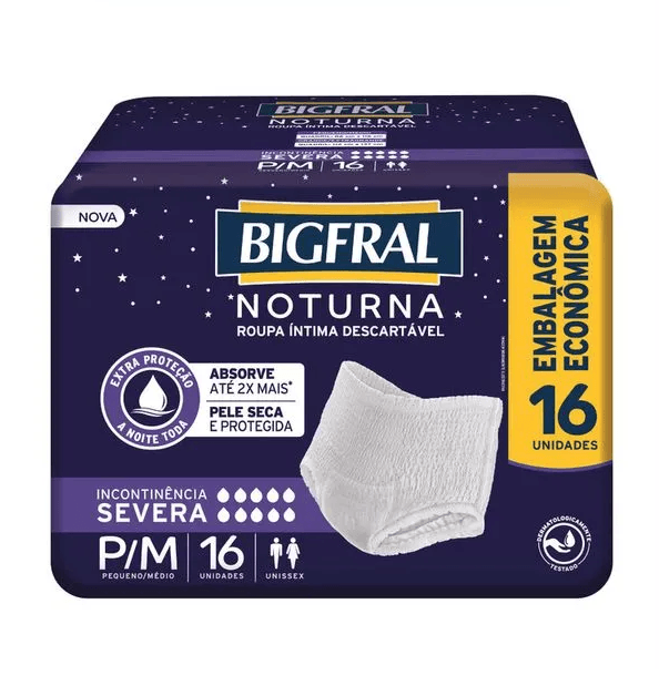 Roupa Íntima Descartável Bigfral Noturna P/m 16 Unidades