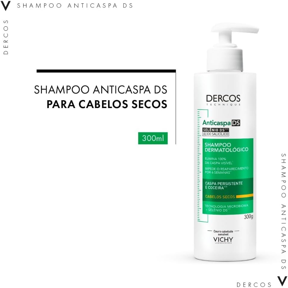 Shampoo Anticaspa Dercos Vichy Cabelos Secos 300g - Imagem 3