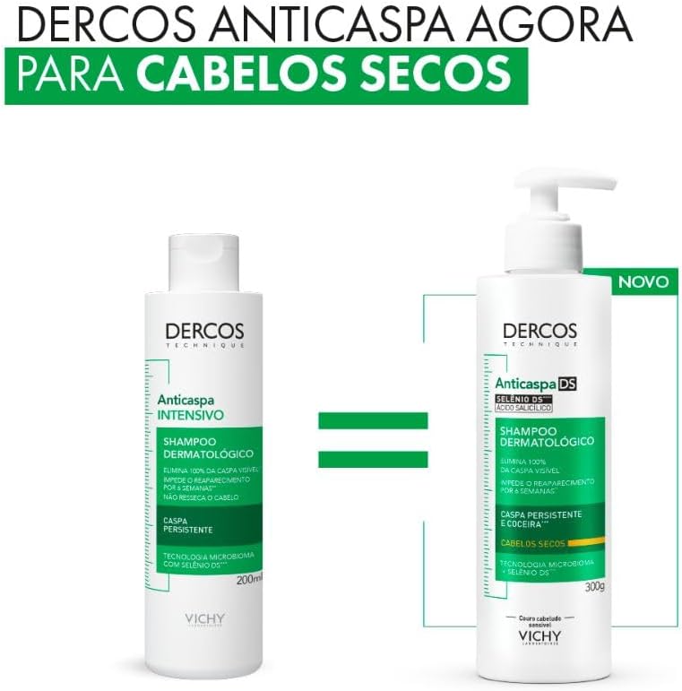 Shampoo Anticaspa Dercos Vichy Cabelos Secos 300g - Imagem 5