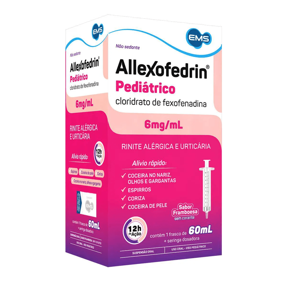 Allexofedrin Pediátrico 6mg Suspensão Oral Sabor Framboesa 60ml
