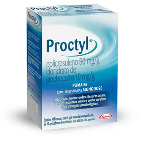 Proctyl Pomada 50Mg + 10Mg 10 Bisnagas + 10 Aplicadores