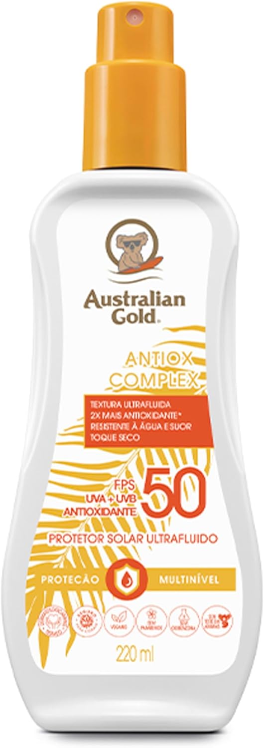 Protetor Solar Spray Australian Gold Antiox Complex Fps50 220ml