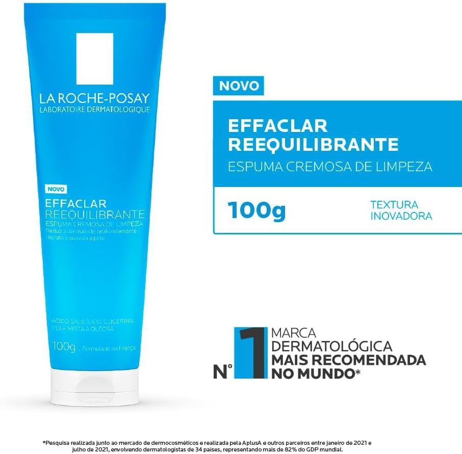 Espuma De Limpeza Facial Cremosa La Roche-posay Effaclar Reequilibrante 100g - Imagem 3