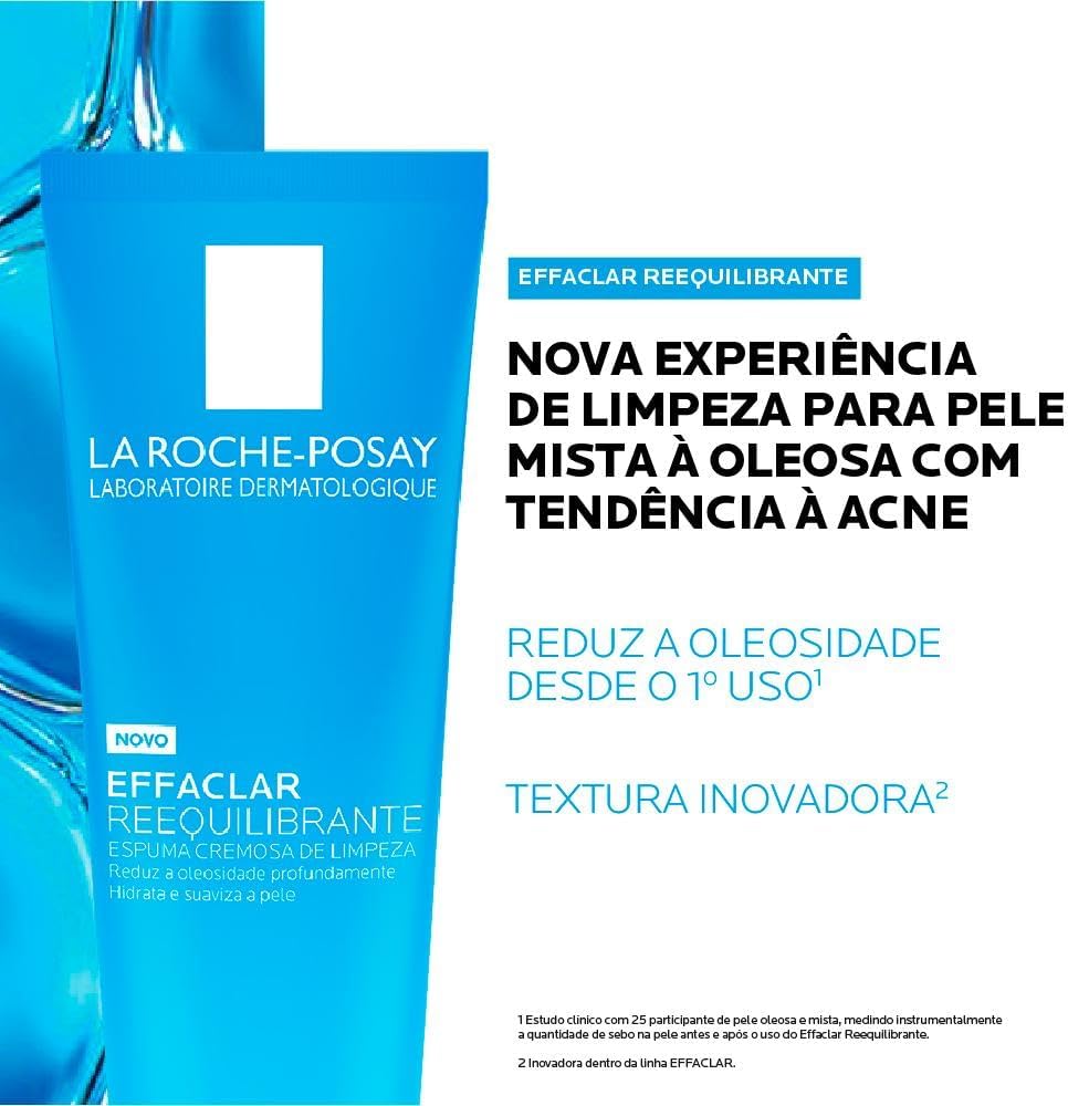 Espuma De Limpeza Facial Cremosa La Roche-posay Effaclar Reequilibrante 100g - Imagem 4