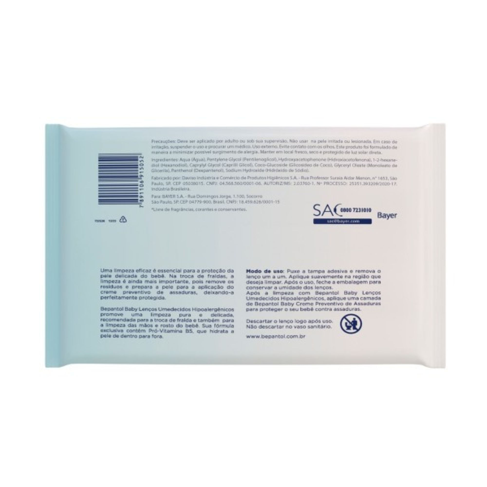 Lenços Umedecidos Bepantol Baby 96 Unidades - Imagem 2