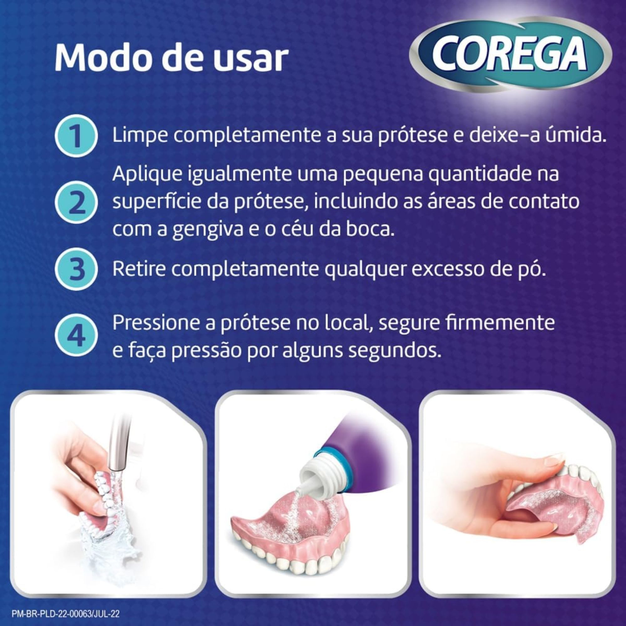 Kit Pó Fixador De Dentadura Corega 3 Unidades 22g - Imagem 6