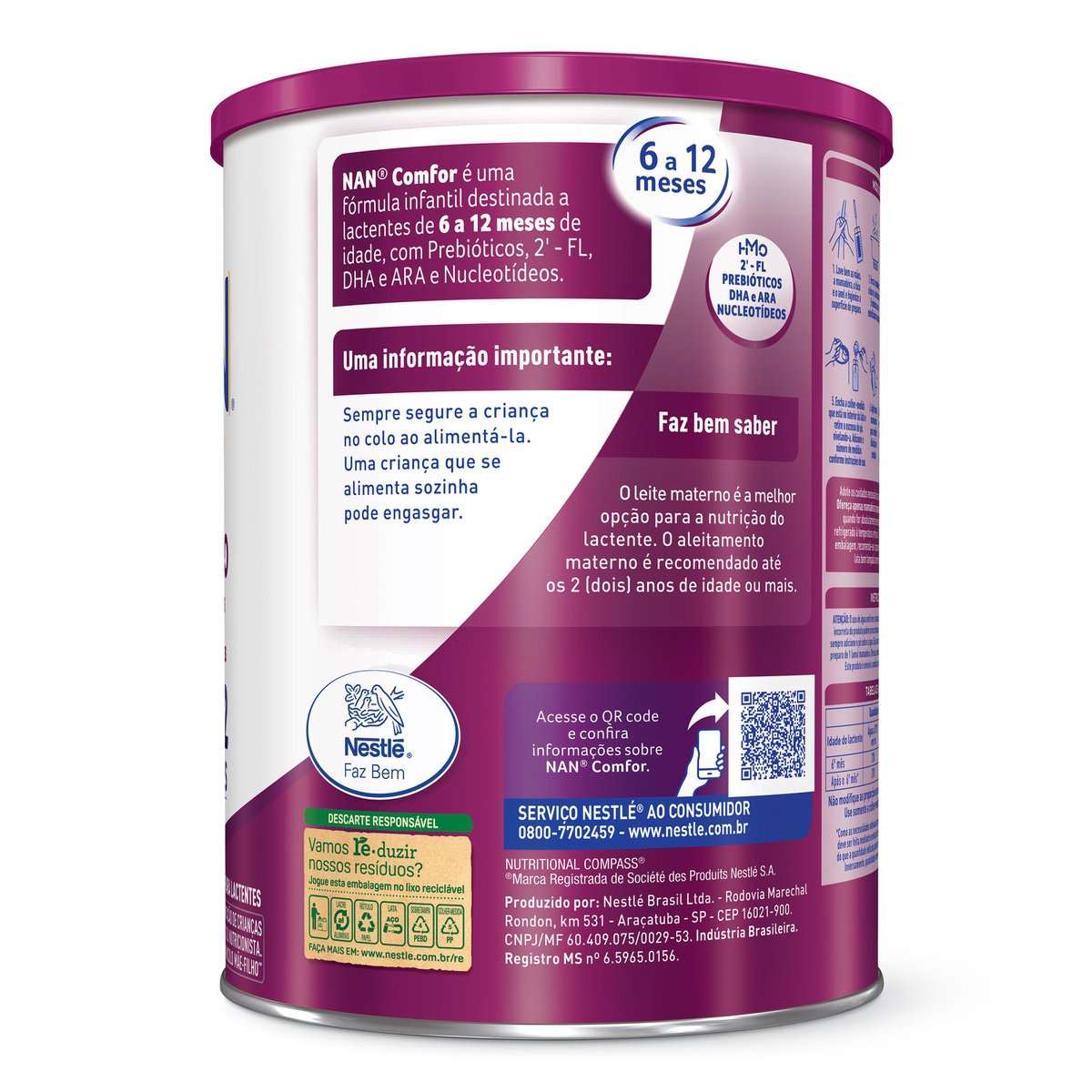 Fórmula Infantil Nan Comfor Hmo 6 A 12 Meses 800g - Imagem 2
