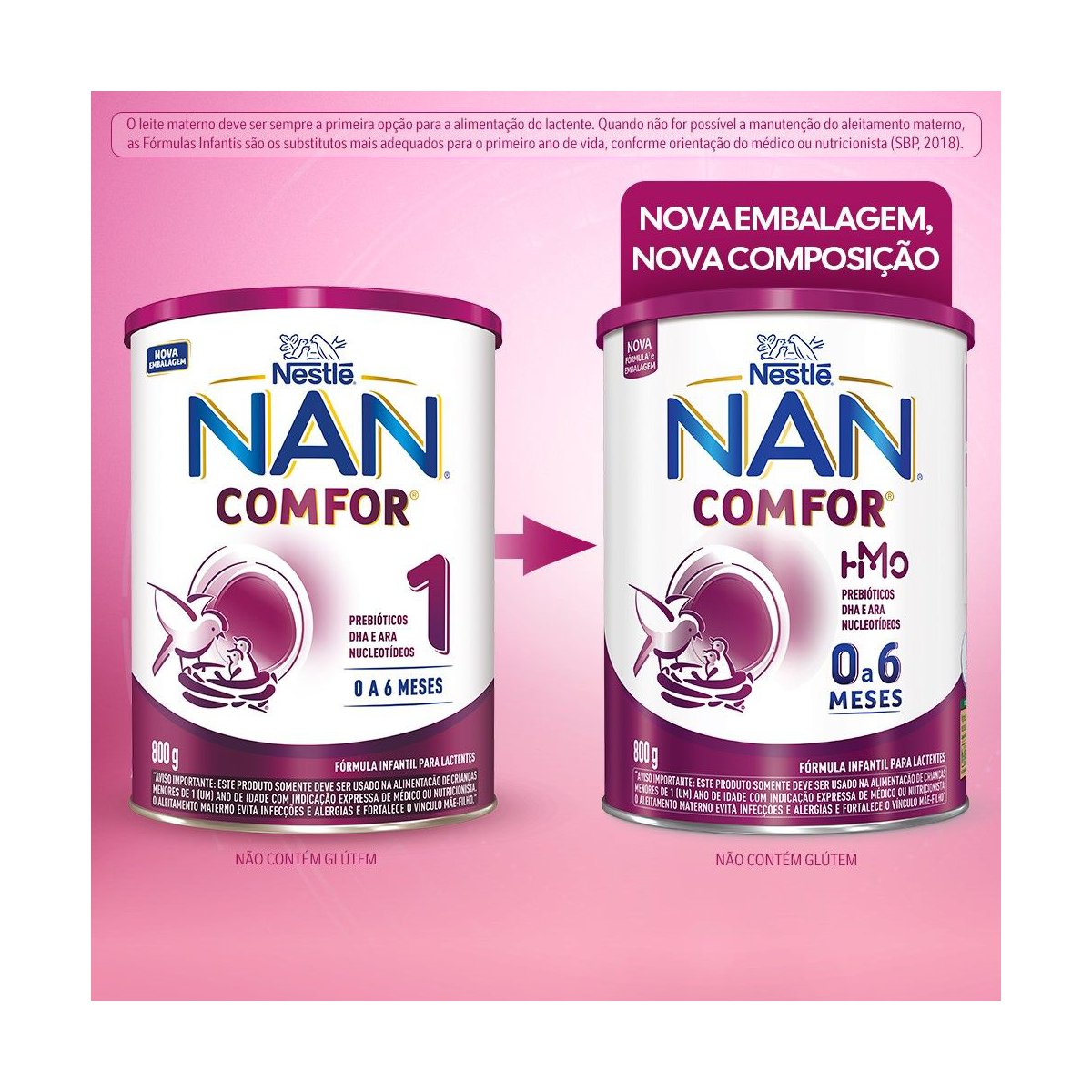 Fórmula Infantil Nan Comfor Hmo 0 A 6 Meses 800g - Imagem 4