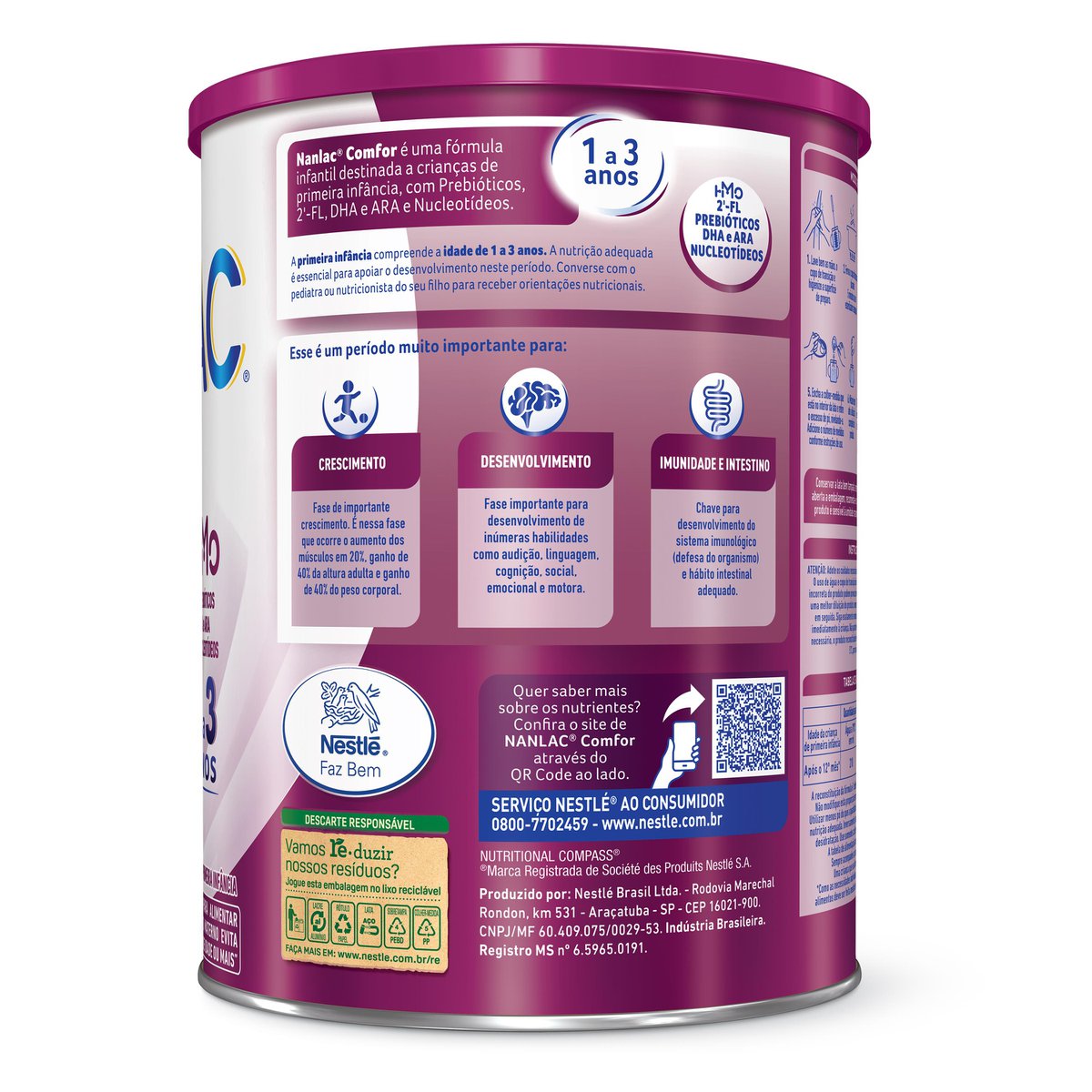 Fórmula Infantil Nanlac Comfor Hmo 1 A 3 Anos 800g - Imagem 2