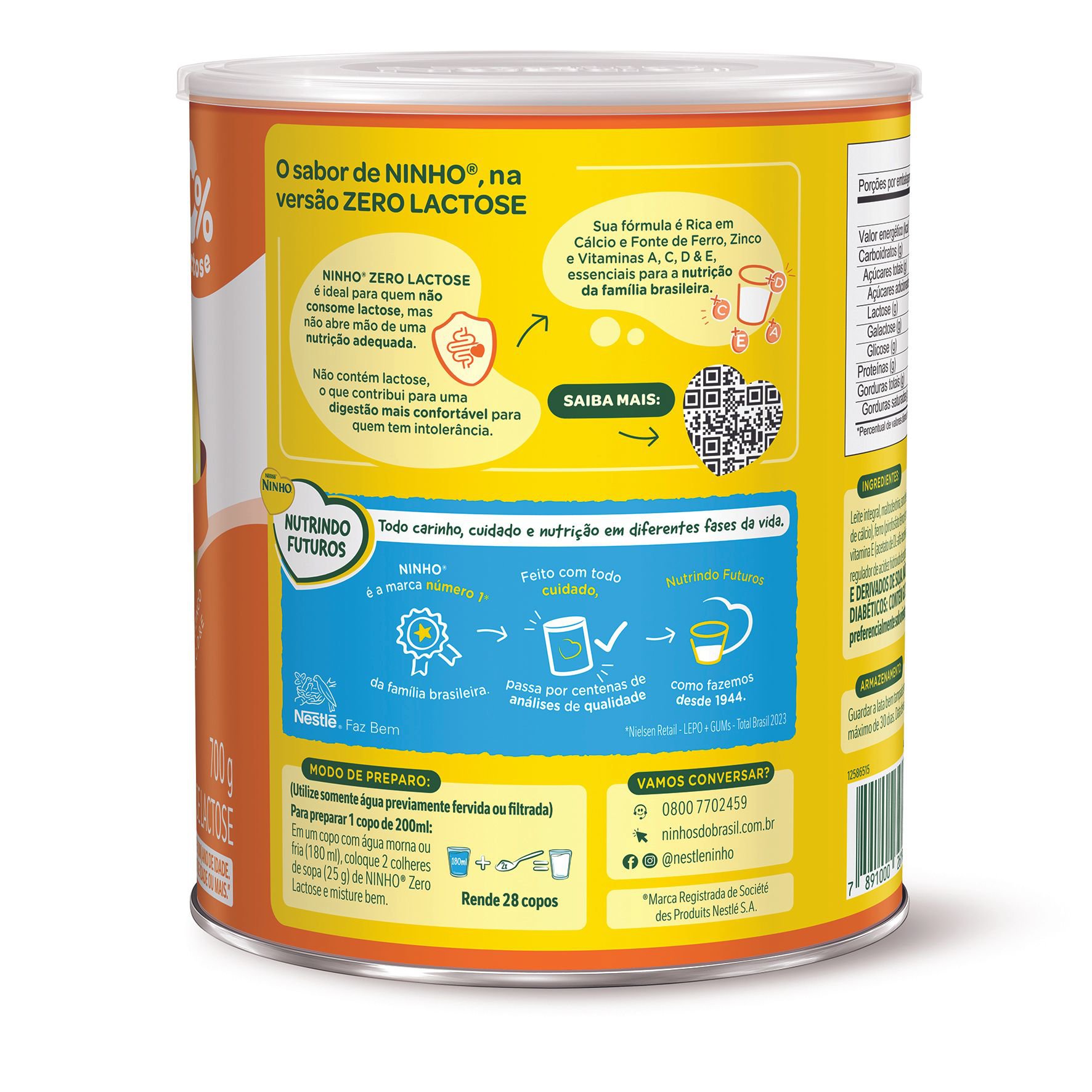 Composto Lácteo Ninho Zero Lactose 700g - Imagem 2