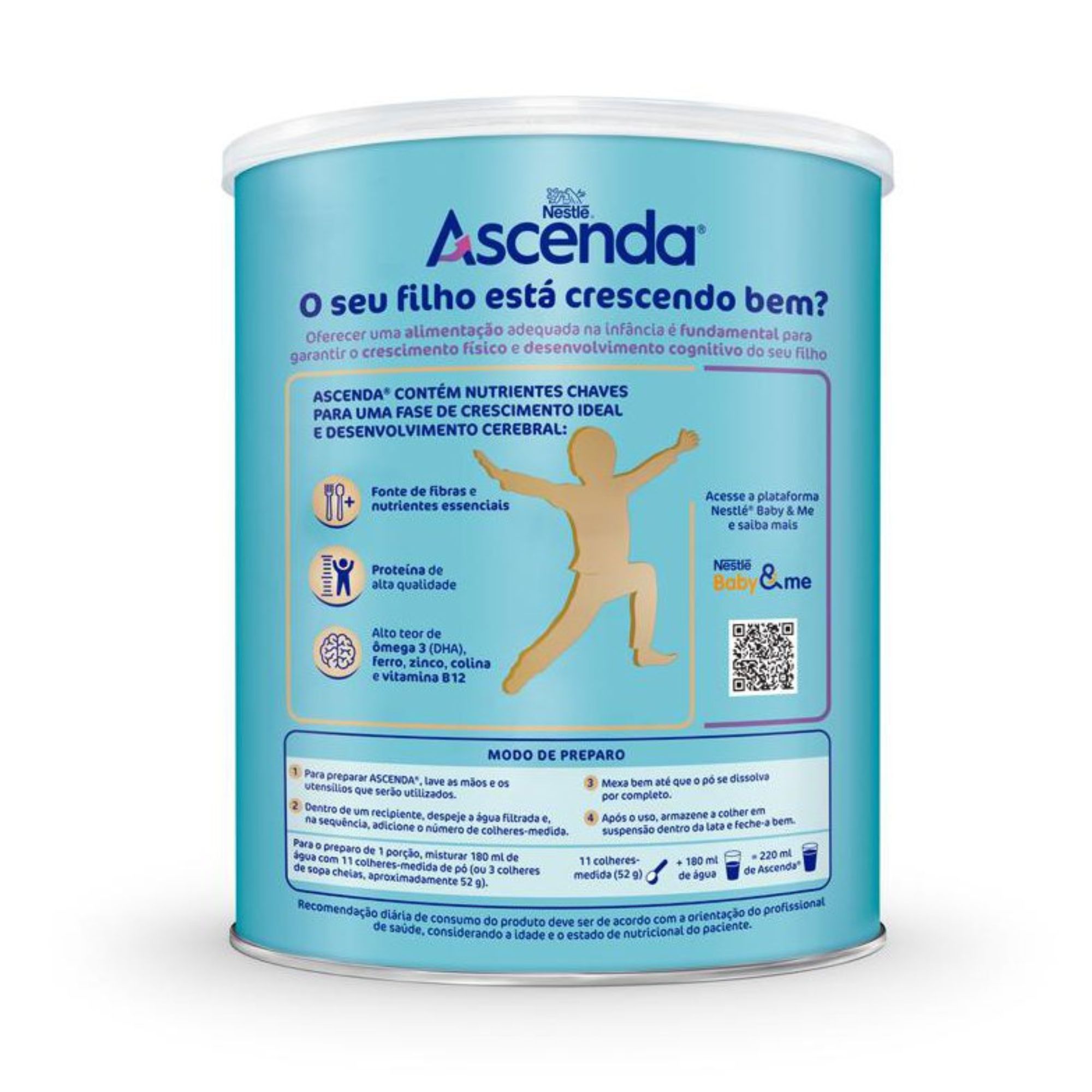 Suplemento Alimentar Infantil Nestlé Ascenda Sem Sabor 800g - Imagem 2