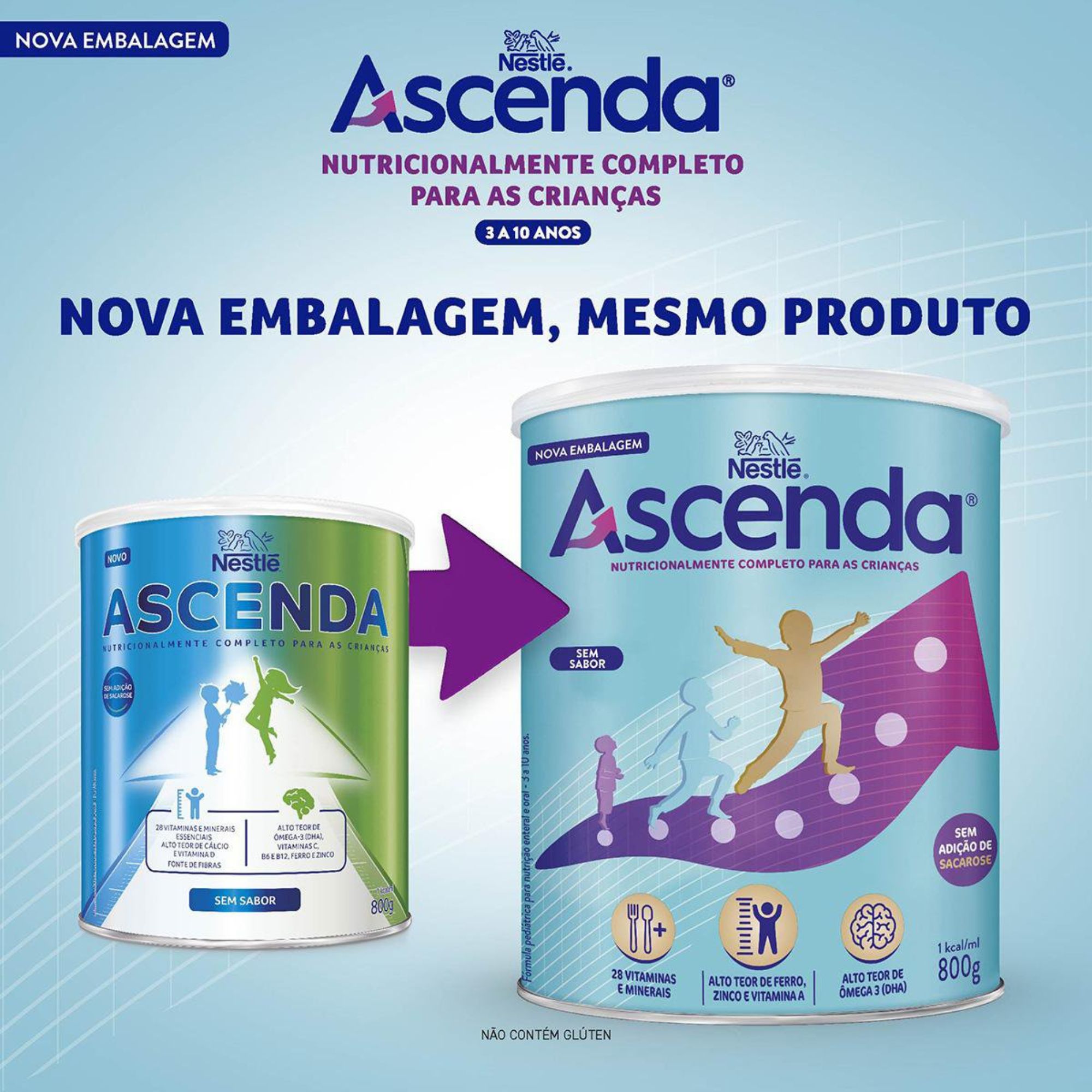Suplemento Alimentar Infantil Nestlé Ascenda Sem Sabor 800g - Imagem 4