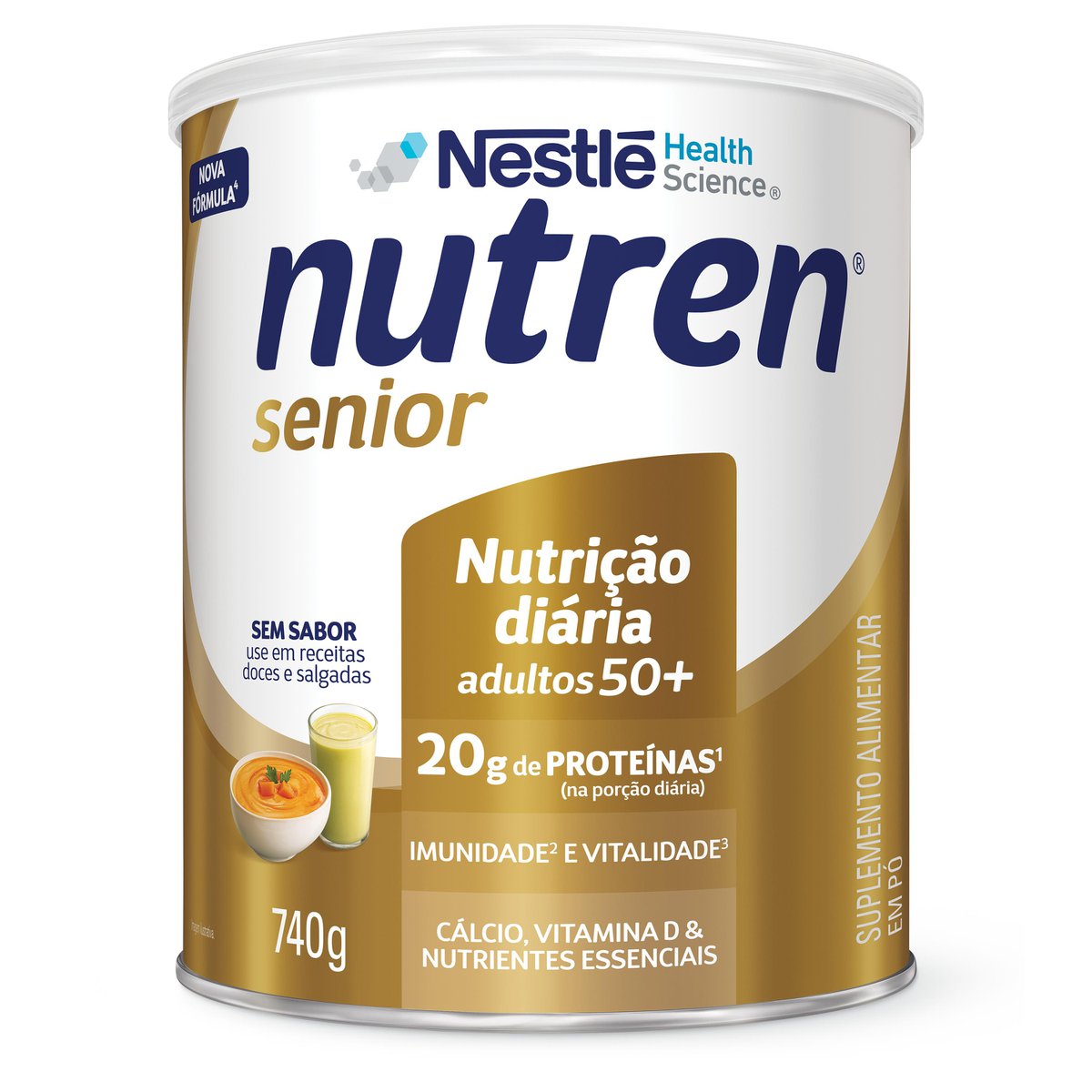 Suplemento Alimentar Nestlé Nutren Senior Sem Sabor 740g